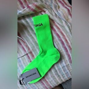 Balenciaga Green Casual Crew Socks